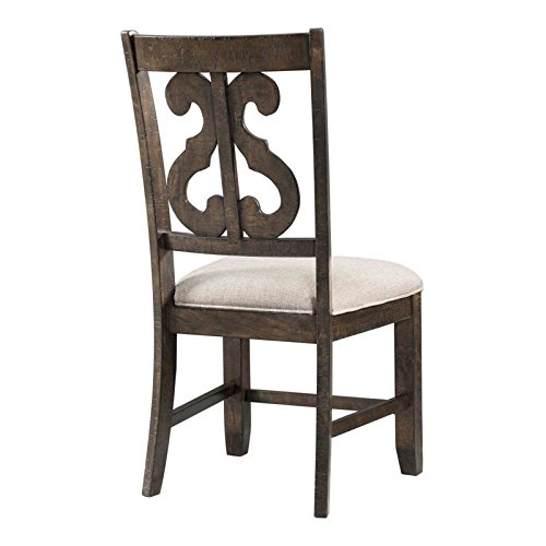 Picket House Stanford Wooden Swirl Back Side Chair Set Transitional/Smokey Walnut/20/42