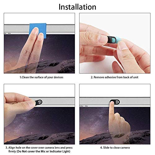 Webcam Cover Slider, Laptop Camera Cover 0.027in Ultra-Thin Fits Echo Spot Smartphones Tablets Macbooks Computers Desktops with Strong Adhensive, Protecting Privacy and Securtiy (6 Pack)