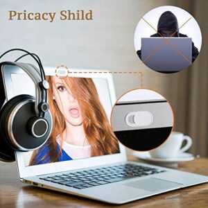 Webcam Cover Slider, Laptop Camera Cover 0.027in Ultra-Thin Fits Echo Spot Smartphones Tablets Macbooks Computers Desktops with Strong Adhensive, Protecting Privacy and Securtiy (6 Pack)