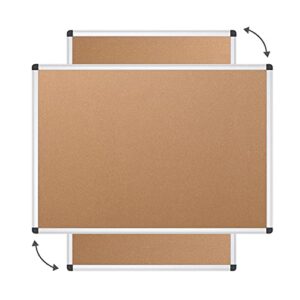 VIZ-PRO Cork Notice Board, 48 X 36 Inches, Pack of 2, Silver Aluminium Frame