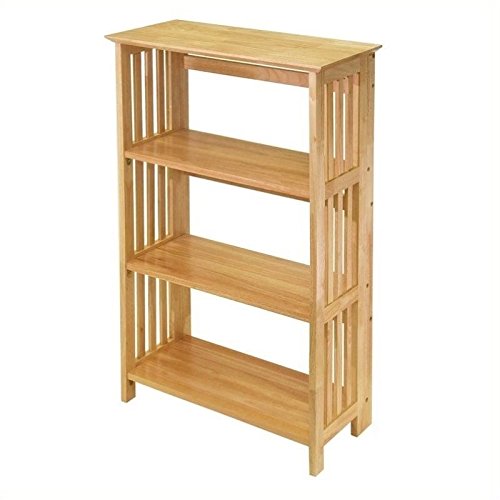 Scranton & Co 4-Tier Folding Bookcase in Beech Finish