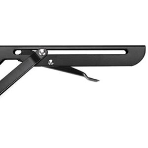Sumnacon Sturdy Folding Shelf Brackets - Heavy Duty Metal Triangle Table Bench Folding Shelf Bracket 10 Inch, 2 Pcs Folding Shelf Hinge Wall Mounted, Max Load 132lb (Black)