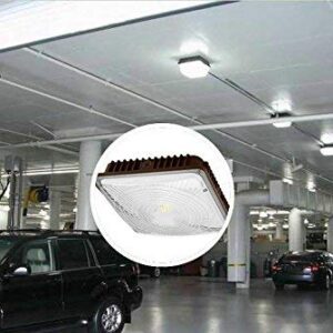 CYLED 100W LED Canopy Light Industrial Waterproof Outdoor High Bay Balcony Car Park Lane Gas Station Ceiling Light Equivalent 250W HID/HPS 6500 Lm 6000K DLC Qualified