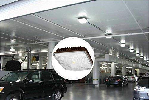 CYLED 100W LED Canopy Light Industrial Waterproof Outdoor High Bay Balcony Car Park Lane Gas Station Ceiling Light Equivalent 250W HID/HPS 6500 Lm 6000K DLC Qualified