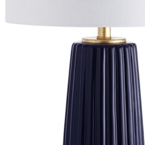 JONATHAN Y JYL5045A Roman 28.5" Ceramic LED Table Lamp Glam Contemporary Bedside Desk Nightstand Lamp for Bedroom Living Room Office College Bookcase LED Bulb Included, Navy