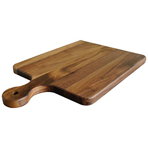 Made in USA Walnut Cutting Board by Virginia Boys Kitchens - Butcher Block made from Sustainable Hardwood (Handle - 10x16)