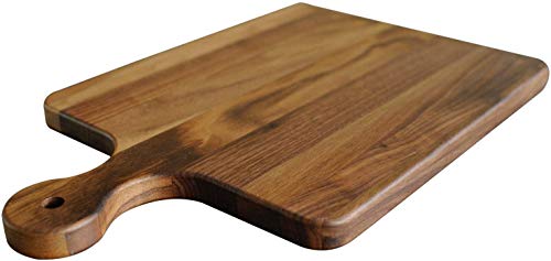 Made in USA Walnut Cutting Board by Virginia Boys Kitchens - Butcher Block made from Sustainable Hardwood (Handle - 10x16)