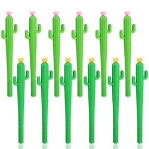 cactus shaped rollerball pen cute creative 0.5 mm black ink gel pens for student and office 12 pieces by meiso
