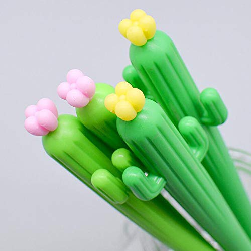 Cactus Shaped Rollerball Pen Cute Creative 0.5 mm Black Ink Gel Pens For Student and Office 12 Pieces by Meiso