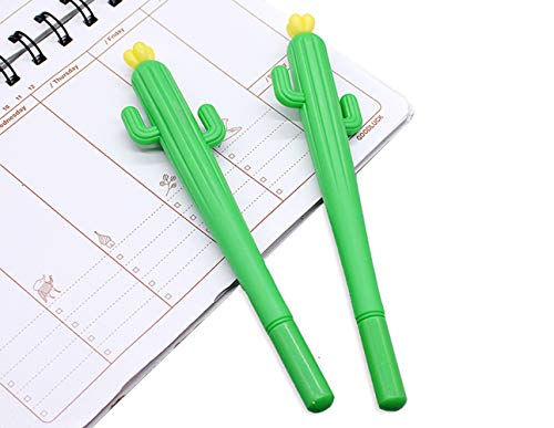 Cactus Shaped Rollerball Pen Cute Creative 0.5 mm Black Ink Gel Pens For Student and Office 12 Pieces by Meiso