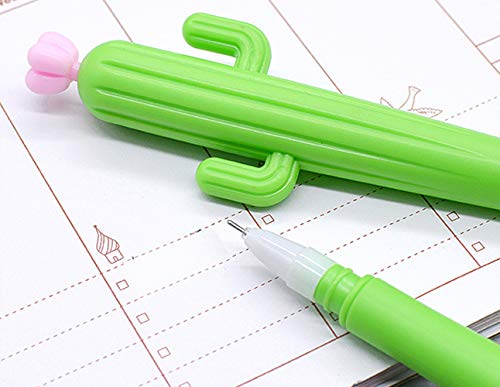 Cactus Shaped Rollerball Pen Cute Creative 0.5 mm Black Ink Gel Pens For Student and Office 12 Pieces by Meiso