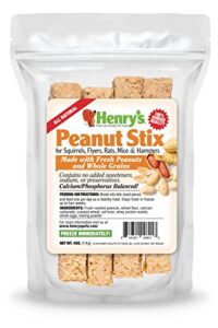 henry's peanut stix - the only hamster and squirrel treat baked fresh to order, 4 ounces