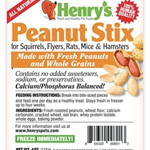 Henry's Peanut Stix - The Only Hamster and Squirrel Treat Baked Fresh to Order, 4 Ounces