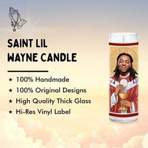 Rapper Celebrity Prayer Candle - Funny Saint Candle - 8 inch Glass Prayer Votive - 100% Handmade in USA - Novelty Celebrity Rap Hip Hop Gift