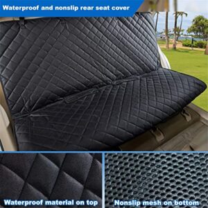 VIEWPETS Bench Car Seat Cover - Waterproof, Heavy-Duty and Nonslip Pet Car Seat Protector for Dogs with Universal Size Fits for Trucks & SUVs(Black)
