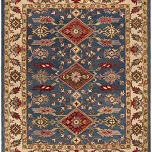 SAFAVIEH Antiquity Collection Area Rug - 6' x 9', Blue & Red, Handmade Traditional Oriental Wool, Ideal for High Traffic Areas in Living Room, Bedroom (AT506M)