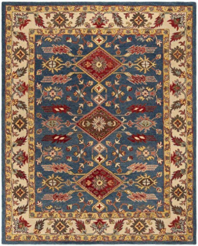 SAFAVIEH Antiquity Collection Area Rug - 6' x 9', Blue & Red, Handmade Traditional Oriental Wool, Ideal for High Traffic Areas in Living Room, Bedroom (AT506M)