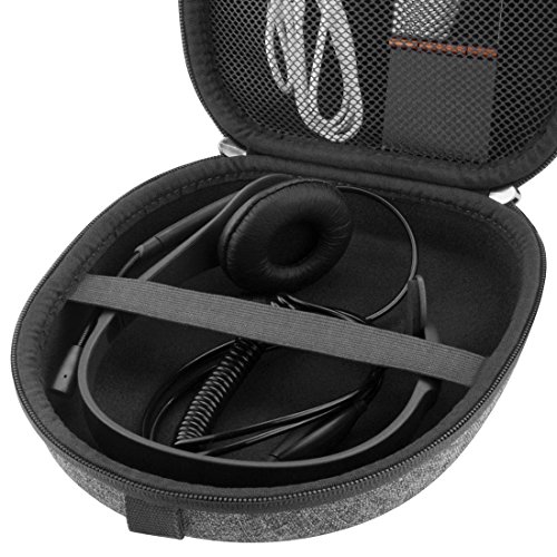 Linkidea Headphones Carrying Case Compatible with VXI BlueParrott B550-XT (204165-C), B450-XT, B350-XT, B250-XTS, B250-XT Case, Protective Hard Shell Travel Bag with Cable, Charger Storage (Gery)