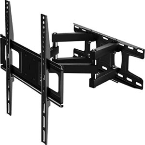 c-mounts full motion tv wall mount bracket with articulating dual arm swivel and tilt fit 26 to 55 inch flat screen tvs,max vesa 400x400 and 110lbs,fits up to 16" studs