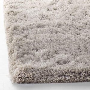 Safavieh Atlantic Shag Collection 8' x 10' Silver ATG101G Handmade Solid 1.2-inch Thick Area Rug