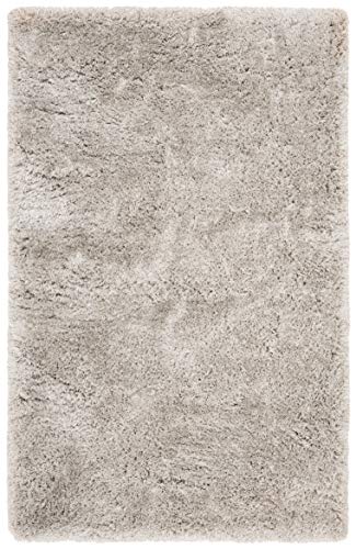 Safavieh Atlantic Shag Collection 8' x 10' Silver ATG101G Handmade Solid 1.2-inch Thick Area Rug