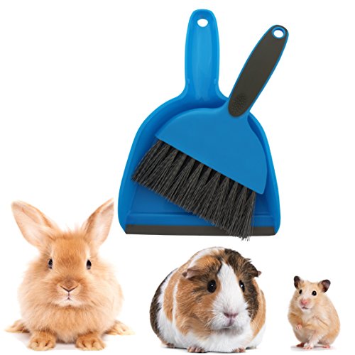 Cage Cleaner - Pack of 2 Sets for Guinea Pigs, Cats, Hedgehogs, Hamsters, Chinchillas, Rabbits, Reptiles, and Other Small Animals - Cleaning Tool Set for Animal Waste - Mini Dustpan and Brush Set