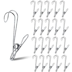20 pack laundry hooks clothes pins hanging clips metal baby delicate item hanger rack office home travel portable