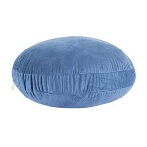 hodeco round throw pillow 16x16 down-like polyester super soft ultra fluffy feather-like touch round cushion for couch decorative circle round floor pillow for kids bed sofa, 1 piece, navy blue