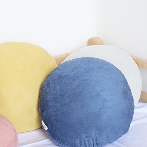 Hodeco Round Throw Pillow 16x16 Down-Like Polyester Super Soft Ultra Fluffy Feather-Like Touch Round Cushion for Couch Decorative Circle Round Floor Pillow for Kids Bed Sofa, 1 Piece, Navy Blue