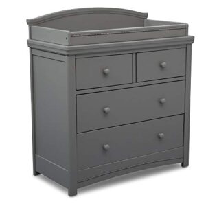 simmons kids slumbertime emma 4 drawer dresser with changing top, greenguard gold certified, grey