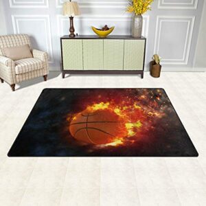 ALAZA Basketball on Fire Space Area Rug Rug Carpet for Living Room Bedroom 31 x 20 inches