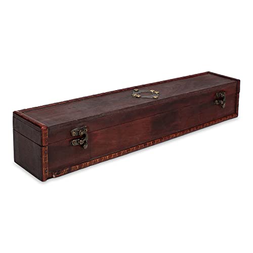 Cottage Garden Witch Wizard Handcrafted Wood Magic Wand Box, 18 inch, Mahogany Medallion