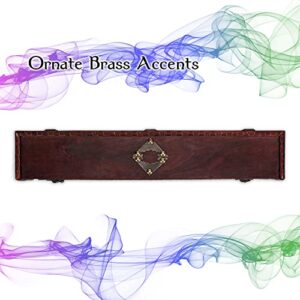 Cottage Garden Witch Wizard Handcrafted Wood Magic Wand Box, 18 inch, Mahogany Medallion