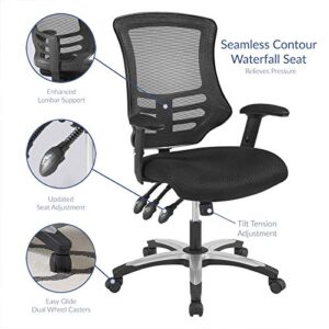 Modway Calibrate Mesh Adjustable Computer Desk Office Chair in Black