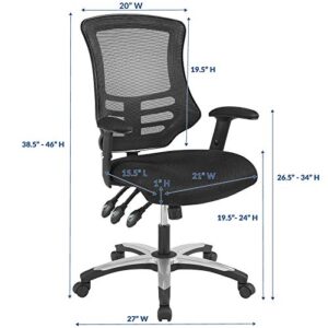 Modway Calibrate Mesh Adjustable Computer Desk Office Chair in Black