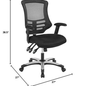 Modway Calibrate Mesh Adjustable Computer Desk Office Chair in Black