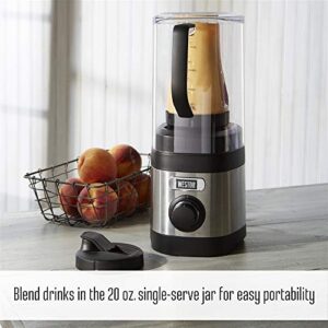 Weston Sound Shield Pro Series 1.6hp Blender with 32oz + 20oz Blend-in Personal Jar, Variable Speed Dial for Puree, Ice Crush, Shakes and Smoothies, Black and Stainless Steel (58918)