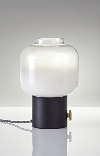 Adesso 6027-01 Lewis Table Lamp, Matte Black W. Antique Brass Accent