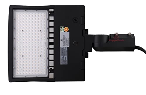 RuggedGrade High Voltage 277-480V - 150 Watt LED NextGen III Parking Lot Lights - 21,000 Lumen - 5000K - Slip fit Mount - Black - No Photocell