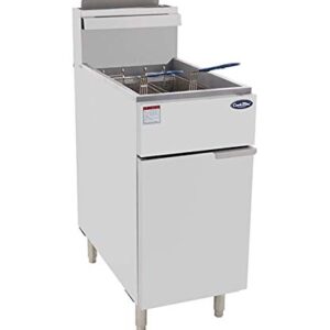 CookRite ATFS-40 Commercial Deep Fryer with Baskets 3 Tube Stainless Steel Liquid Propane Floor Fryers-90000 BTU