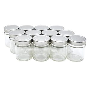 u-pack 12 pieces of 5oz glass spice bottles spice jars with silver metal lids by u-pack