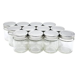 U-Pack 12 pieces of 5oz Glass Spice Bottles Spice Jars with Silver Metal Lids by U-Pack