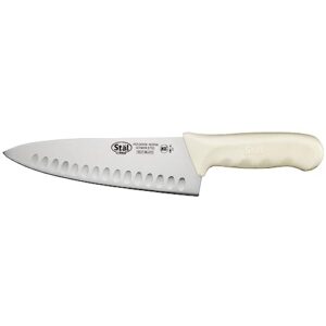 winco 8" commercial-grade chef's knife with hollow handle, white