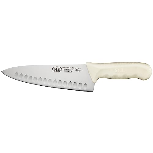 Winco 8" Commercial-Grade Chef's Knife with Hollow Handle, White