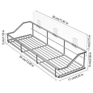 ODesign Adhesive Bathroom Shelf Organizer Shower Caddy Kitchen Spice Rack Wall Mounted No Drilling SUS304 Stainless Steel Rustproof - 2 Pack