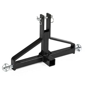 titan attachments light duty 3 point 2" trailer receiver adapter hitch fits category 1 tractors, quick hitch compatible, 2000 lb towing capacity, 2"x2" steel drawbar