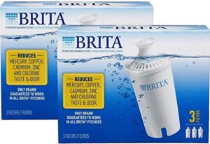 brita standard replacement filters for pitchers and dispensers - bpa free - 6 count