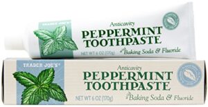 trader joe's anticavity peppermint toothpaste with baking soda (2-pack)