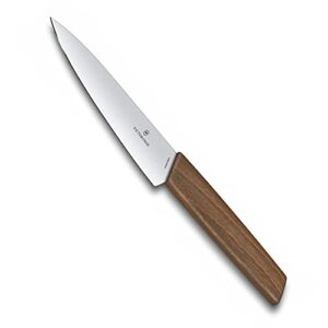 victorinox swiss modern wood chef's knife - elegant, timeless chef's knife with wooden handle - 6"
