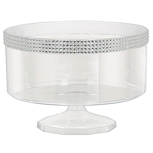 Amscan Silver Gem Trifle Container, 5 7/8", 1 Pc, Clear